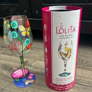 Lolita hand painted wine glasses “butterfly wishes”